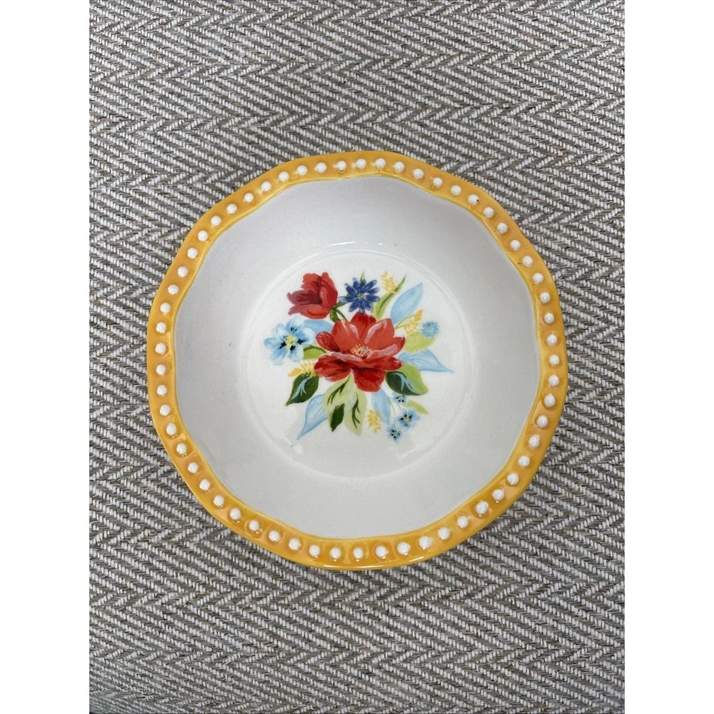 New Pioneer Woman Mini Pie Pan Stoneware Spring Bouquet 5.5